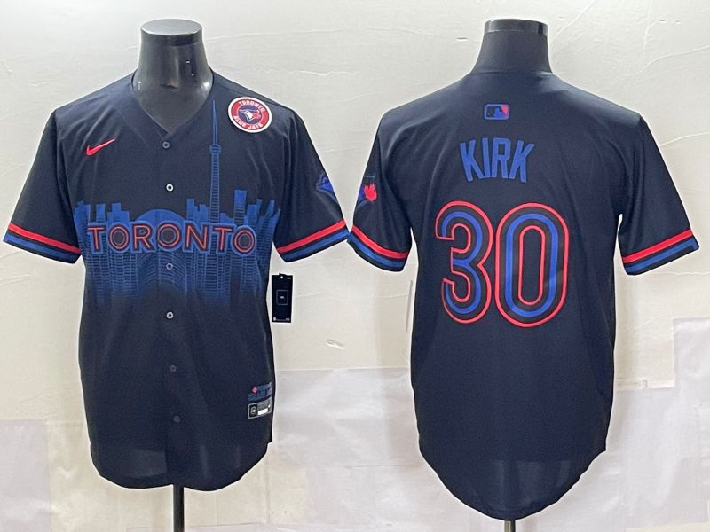 Men 2025 Toronto Blue Jays #30 Kirk Black Joint Name Nike MLB Jersey style 6->toronto blue jays->MLB Jersey